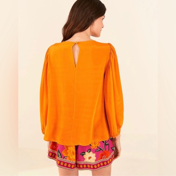 NWT FARM Rio Orange Lace Blouse - Picture 10 of 10